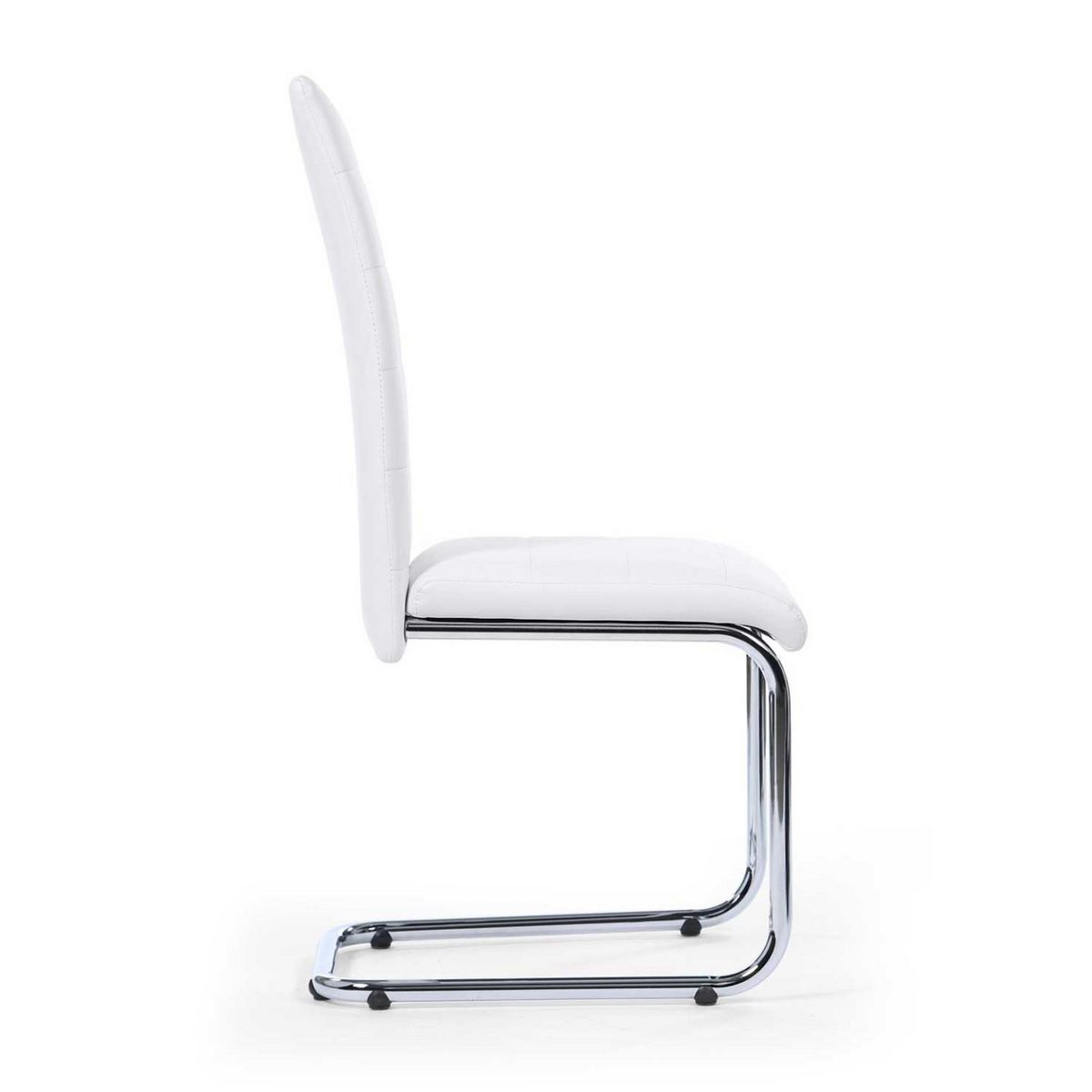 ID MARKET Lot de 4 chaises MIA blanches pour salle à manger