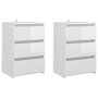 Voir la diapositive 2 : VIDAXL Tables de chevet 2 pcs Blanc brillant 40x35x62,5 cm Agglomere
