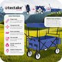 Voir la diapositive 2 : tectake Chariot de jardin et de transport pliable avec toit bleu