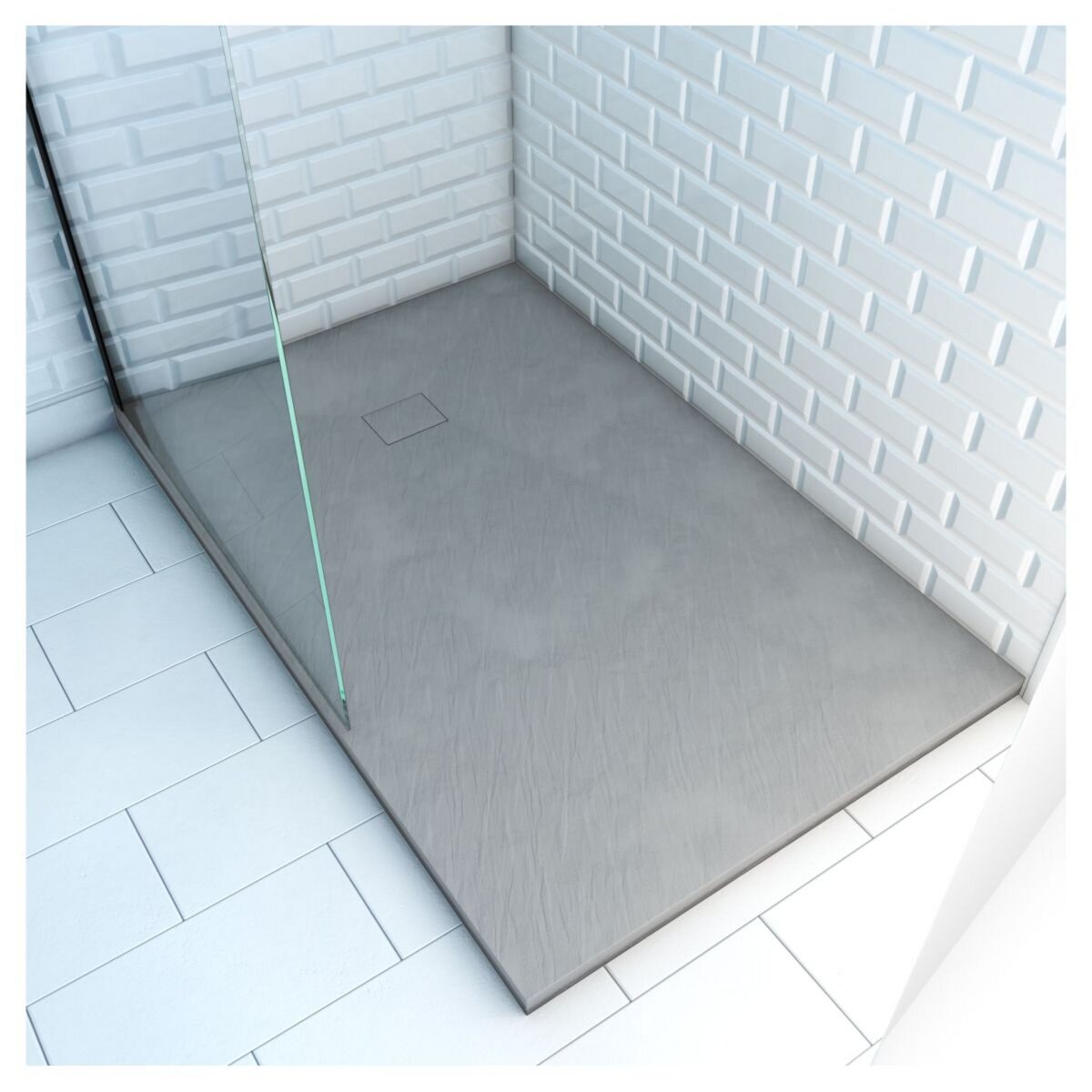Receveur pour douche à l'italienne extra plat aspect ardoise gris 90x140 cm - STONE 2