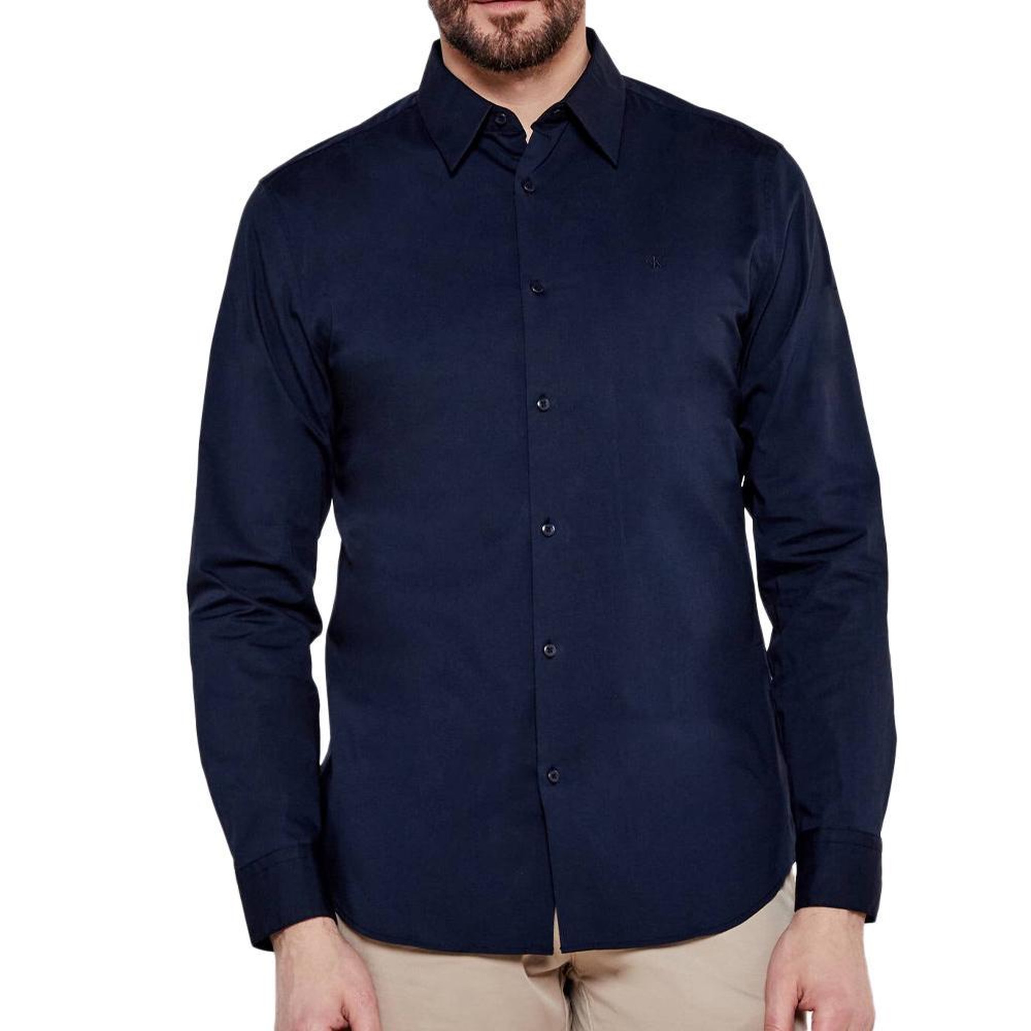 CALVIN KLEIN JEANS Chemise Marine Homme Calvin Klein Jeans Solid Stretch. Coloris disponibles : Bleu