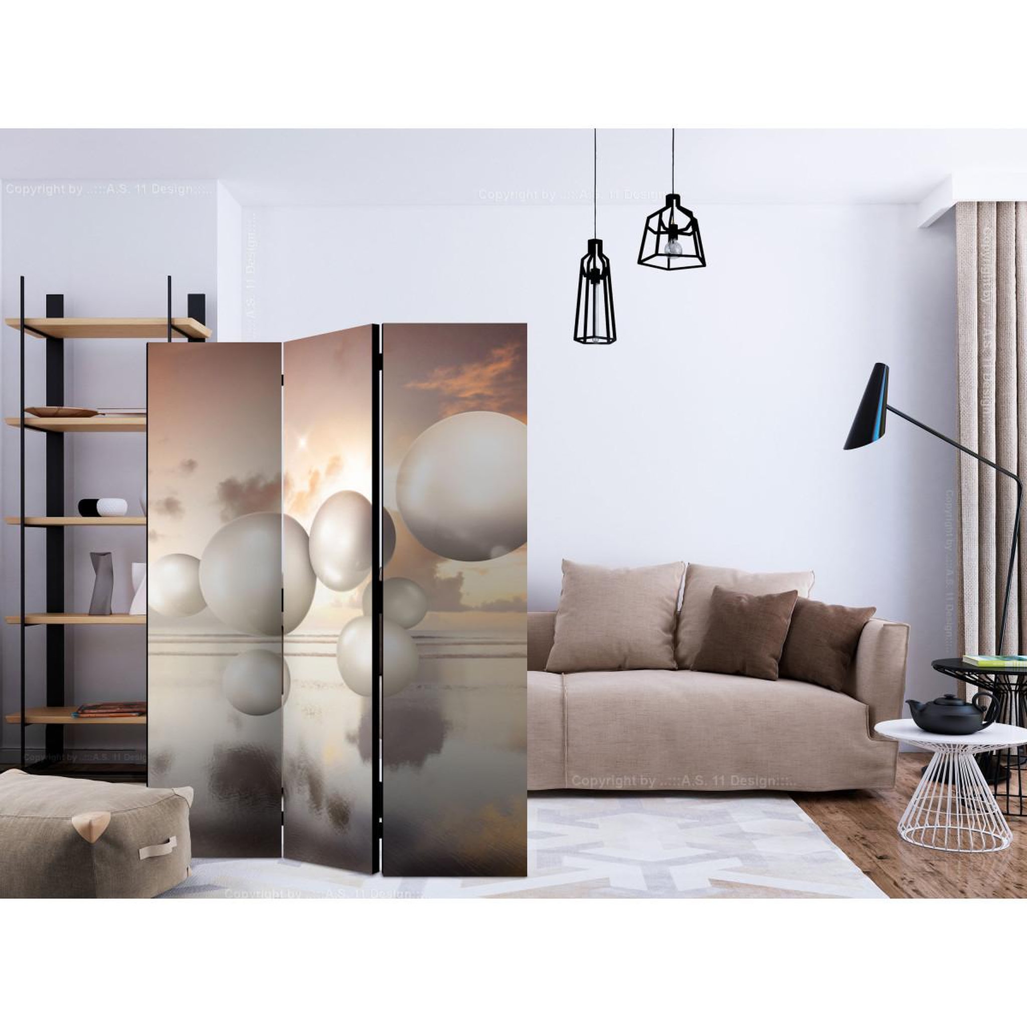 Voir la diapositive 2 : Paris Prix Paravent 3 volets  morning jewels  135x172cm
