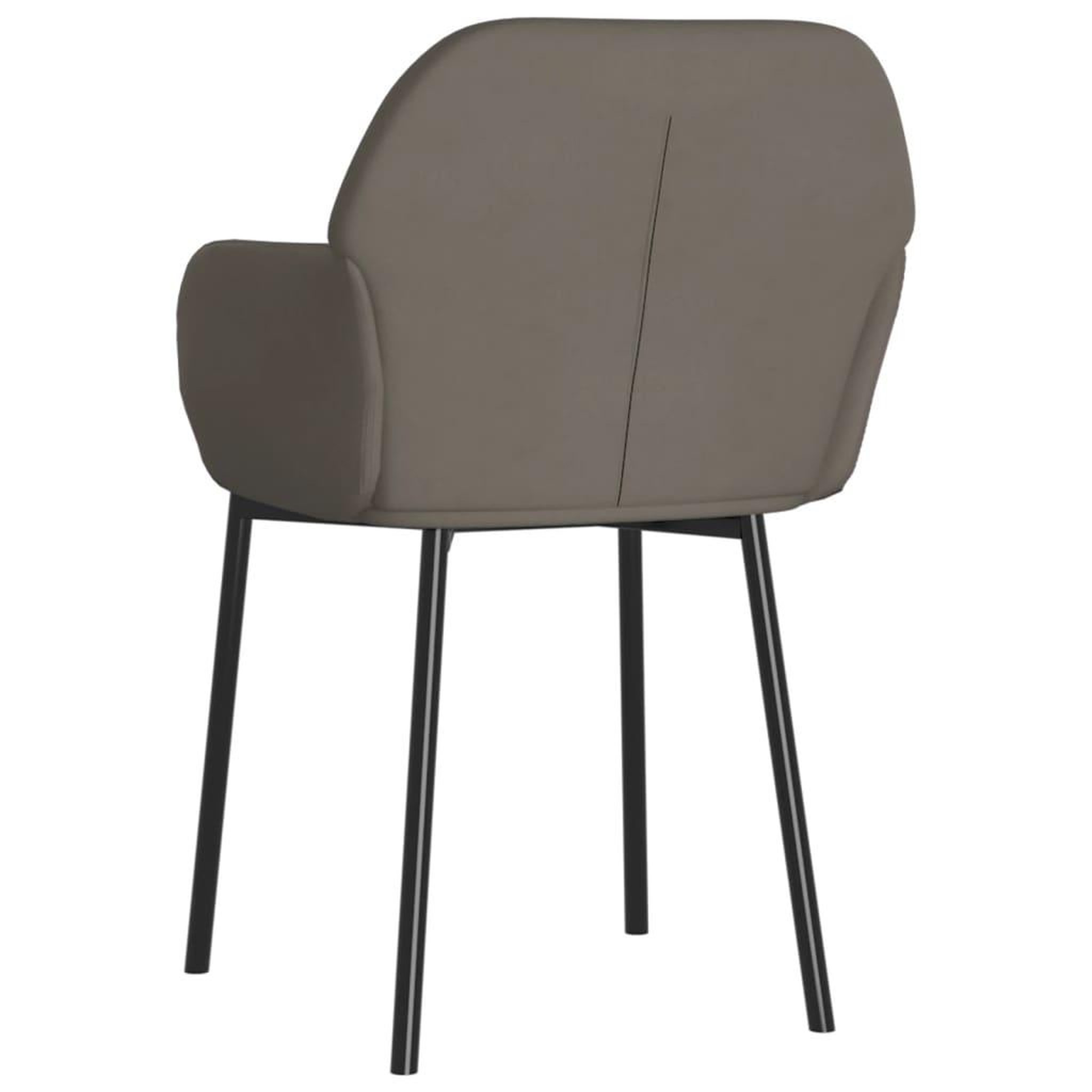 Voir la diapositive 4 : VIDAXL Chaises a manger lot de 2 Gris fonce Velours