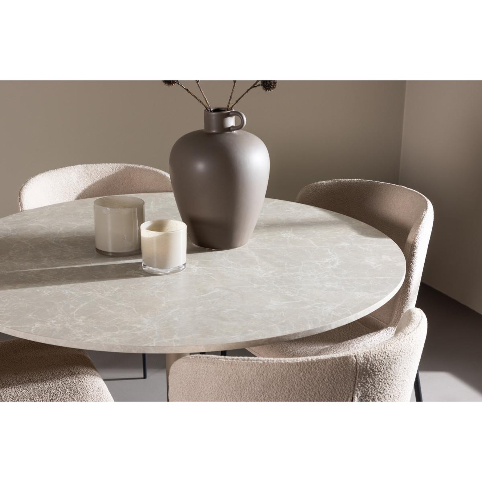 Voir la diapositive 5 : Paris Prix Ensemble table à manger & 4 chaises  lycke & modesto  110cm beige