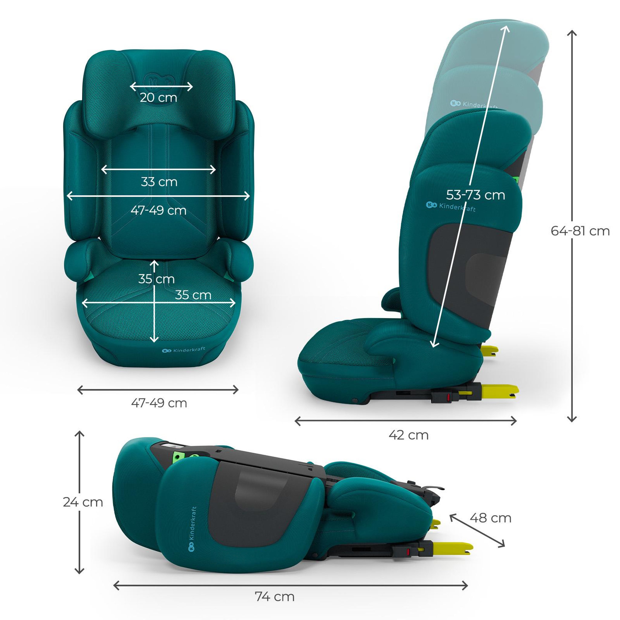 Voir la diapositive 6 : KINDERKRAFT Siège auto évolutif pour enfants de 100 à 150 cm
