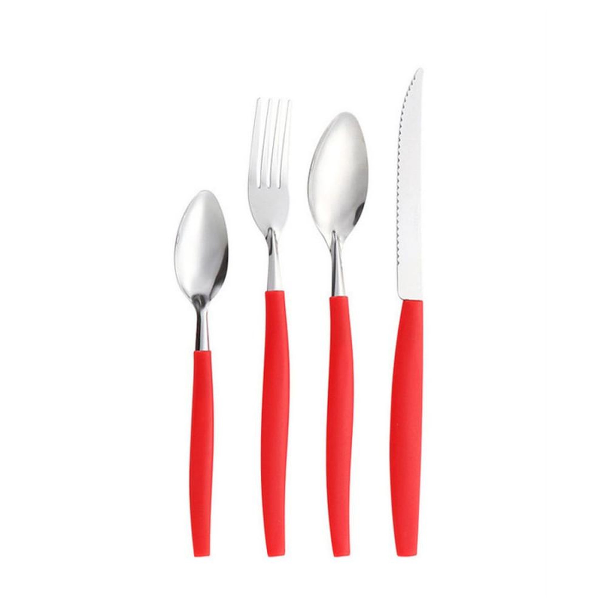 Coffret couverts 17 pièces en acier inoxydable 304 avec manches rouges en ABS SONOOK