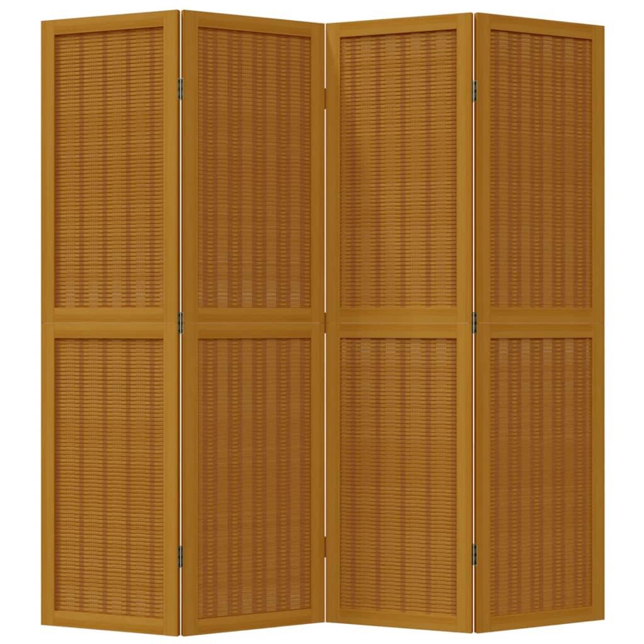 Voir la diapositive 4 : VIDAXL Cloison de separation 4 panneaux marron bois paulownia massif