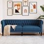 Voir la diapositive 1 : VIDAXL Canape Chesterfield 3 places bleu tissu