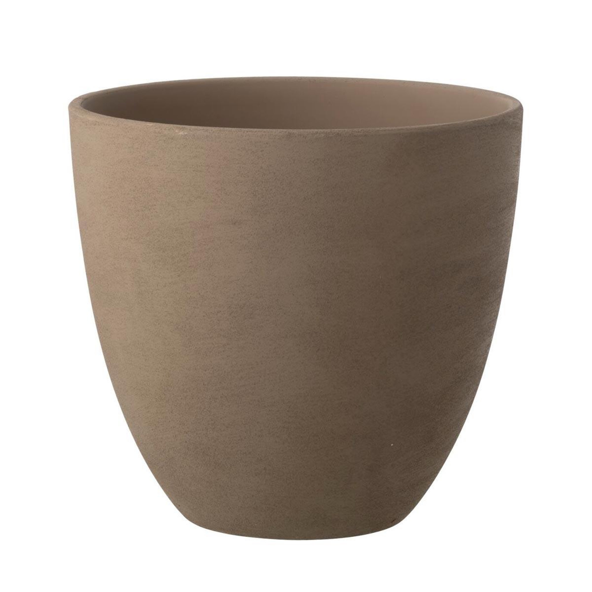 J-LINE Cache-pot rond en céramique  terra  30cm taupe