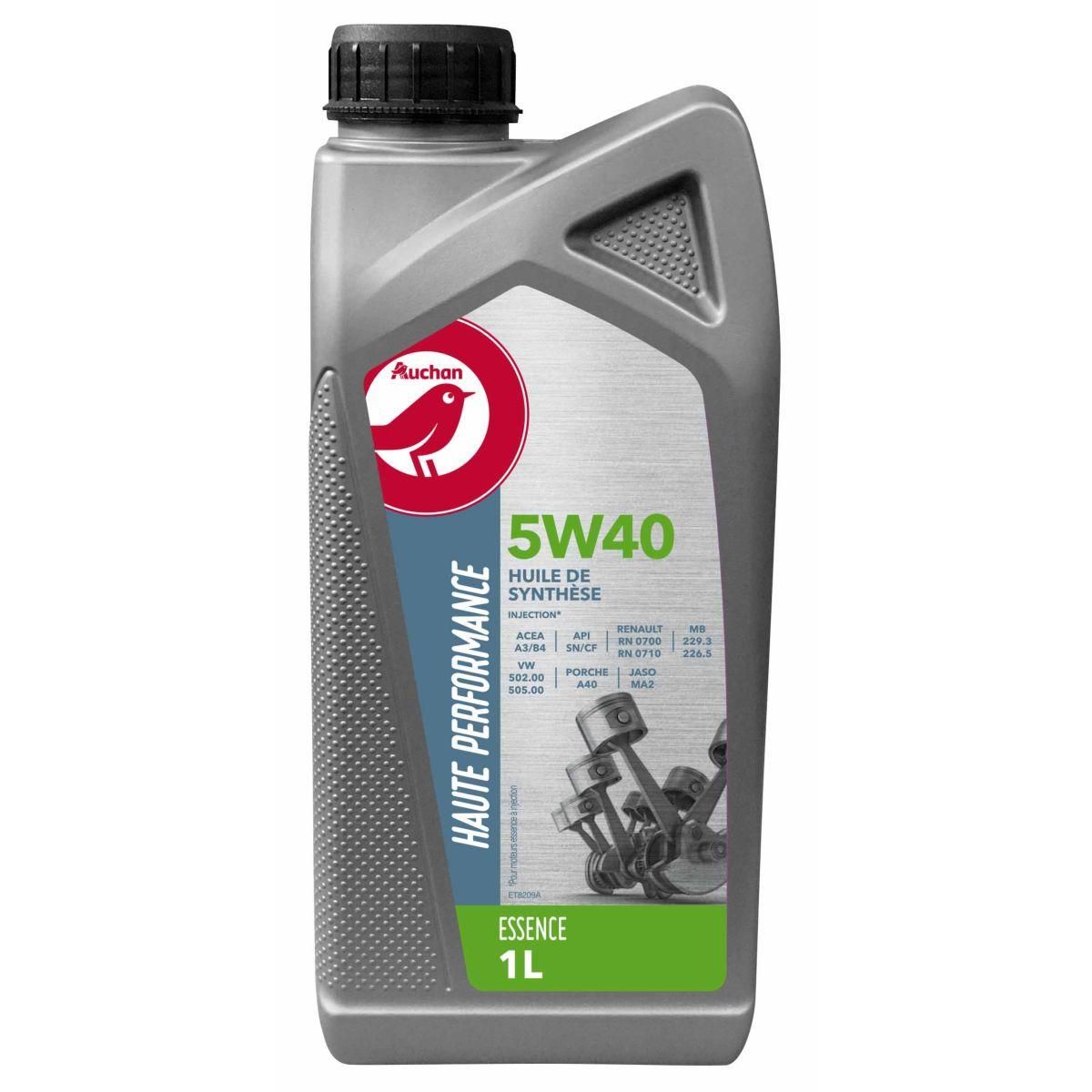 AUCHAN Huile moteur essence synthèse 5W40 1 L