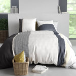 ATELIER DU COTON Housse de couette 240x220 + 2 taies en coton 57 fils