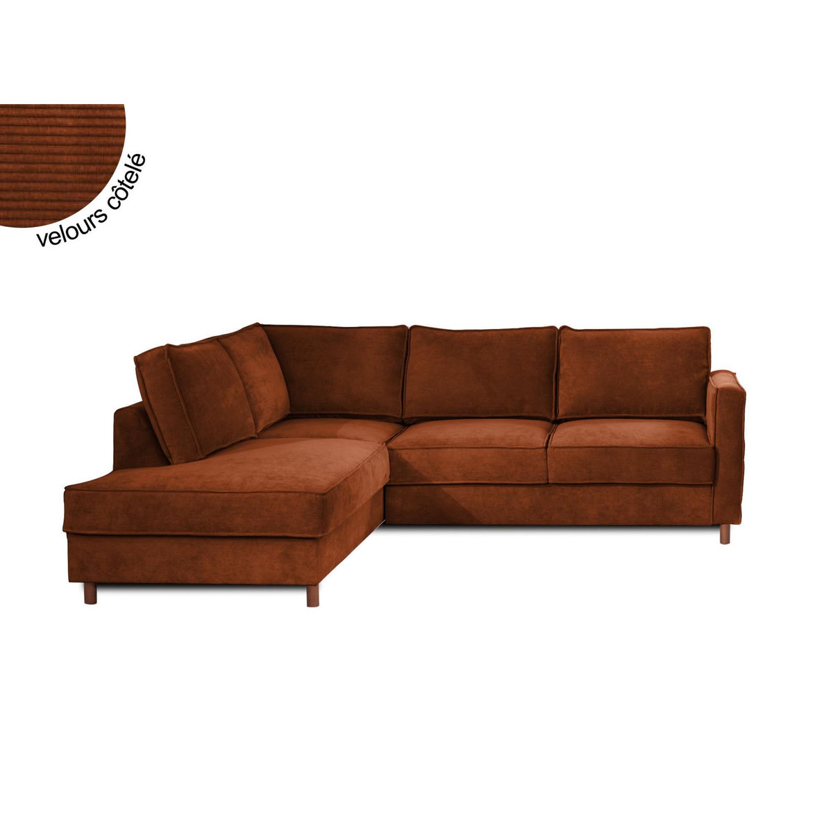 LISA DESIGN Jake - canapé d'angle gauche - convertible - 5 places - en velours côtelé