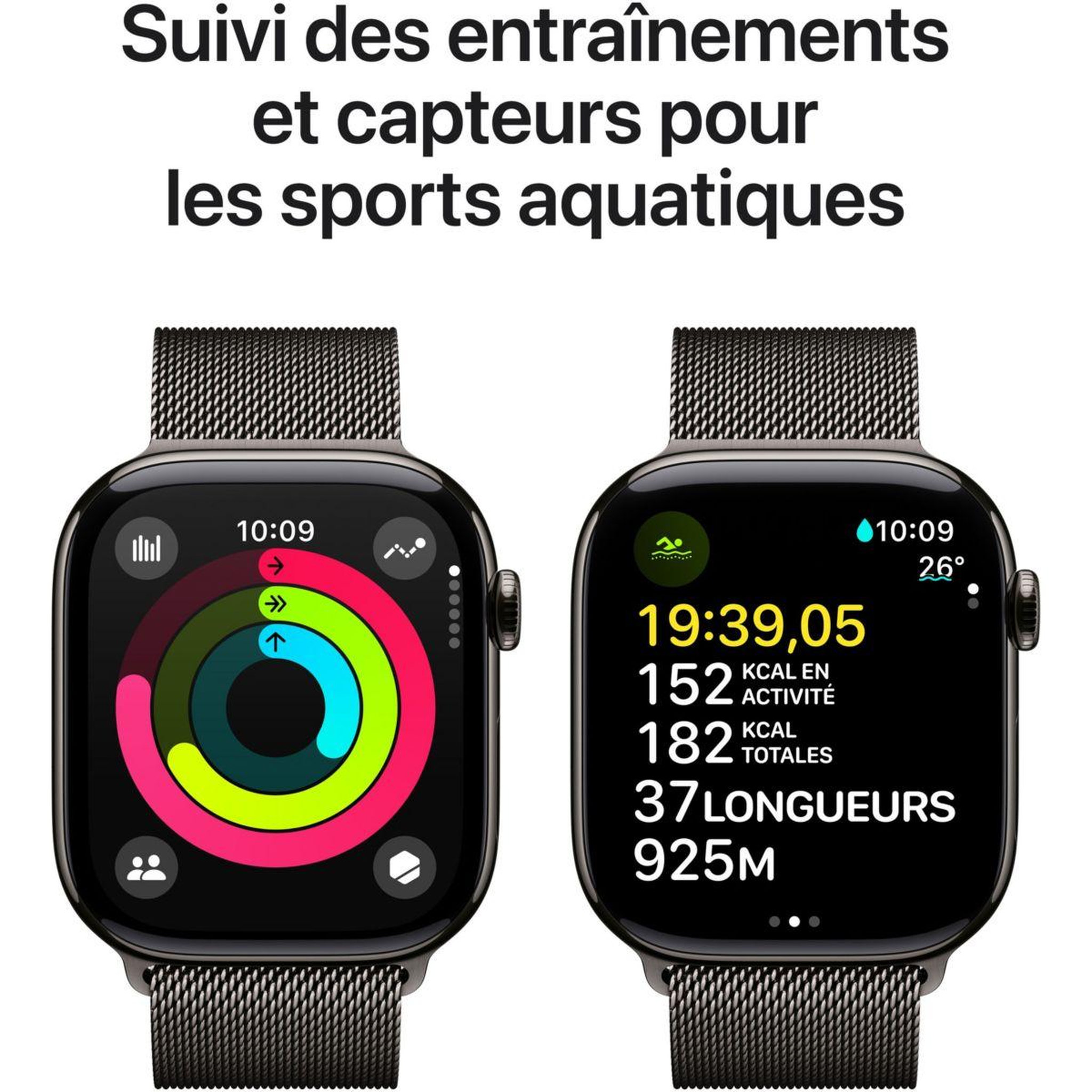 Voir la diapositive 4 : APPLE Montre connectée Serie 10 42mm Titane Ardoise Loop Cell