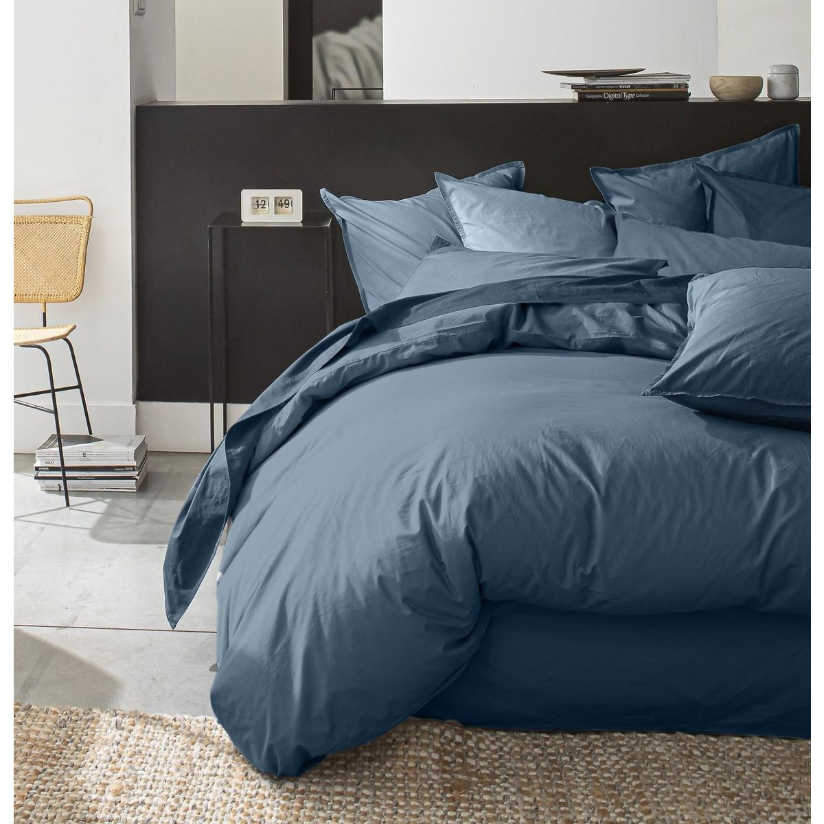 BATON ROUGE Housse de couette 100% percale de coton lavé 80fils/cm2