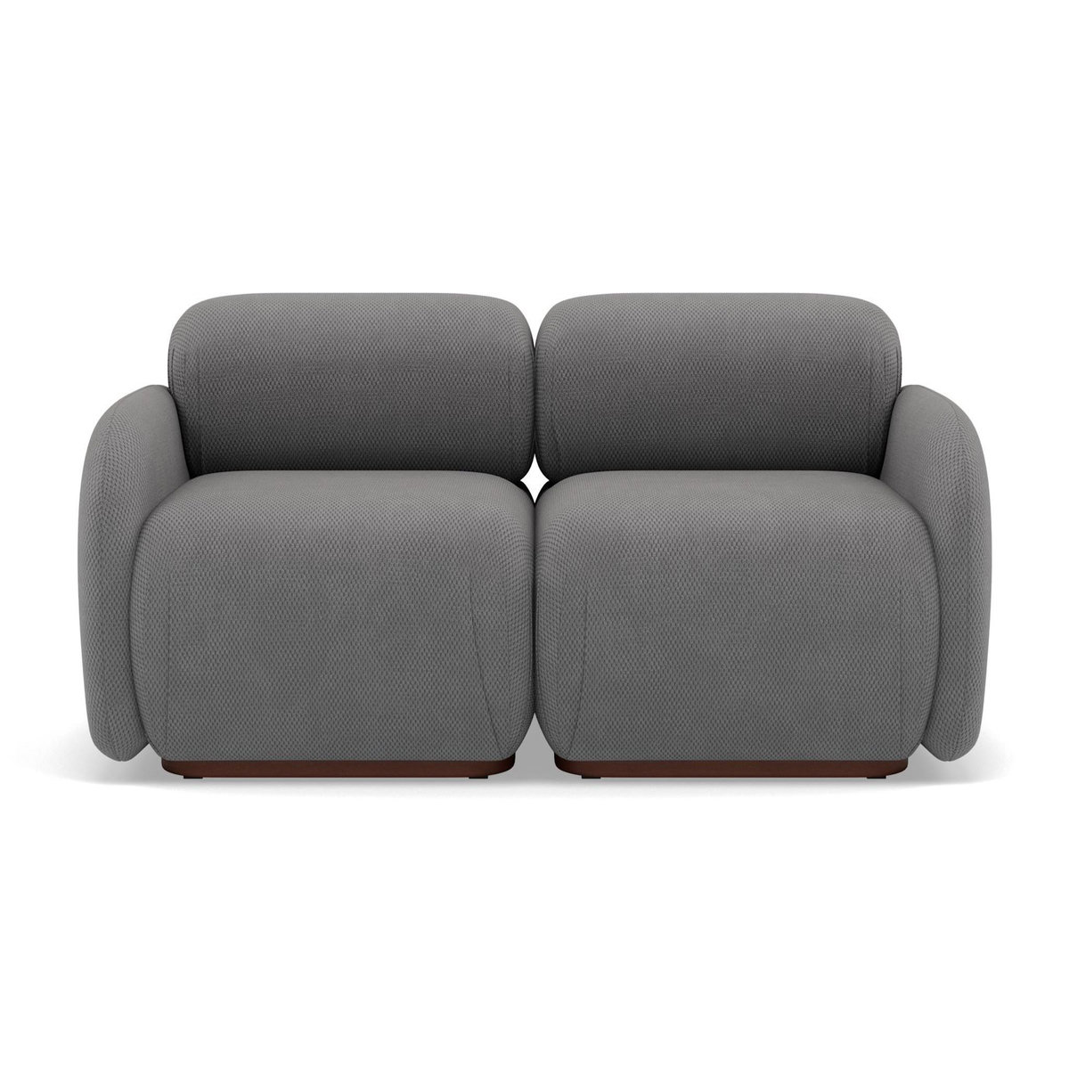 LISA DESIGN Penelope - canapé droit modulable 2 places en velours texturé