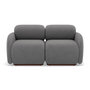 Voir la diapositive 1 : LISA DESIGN Penelope - canapé droit modulable 2 places en velours texturé
