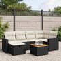 Voir la diapositive 1 : VIDAXL Salon de jardin 7 pcs avec coussins noir resine tressee