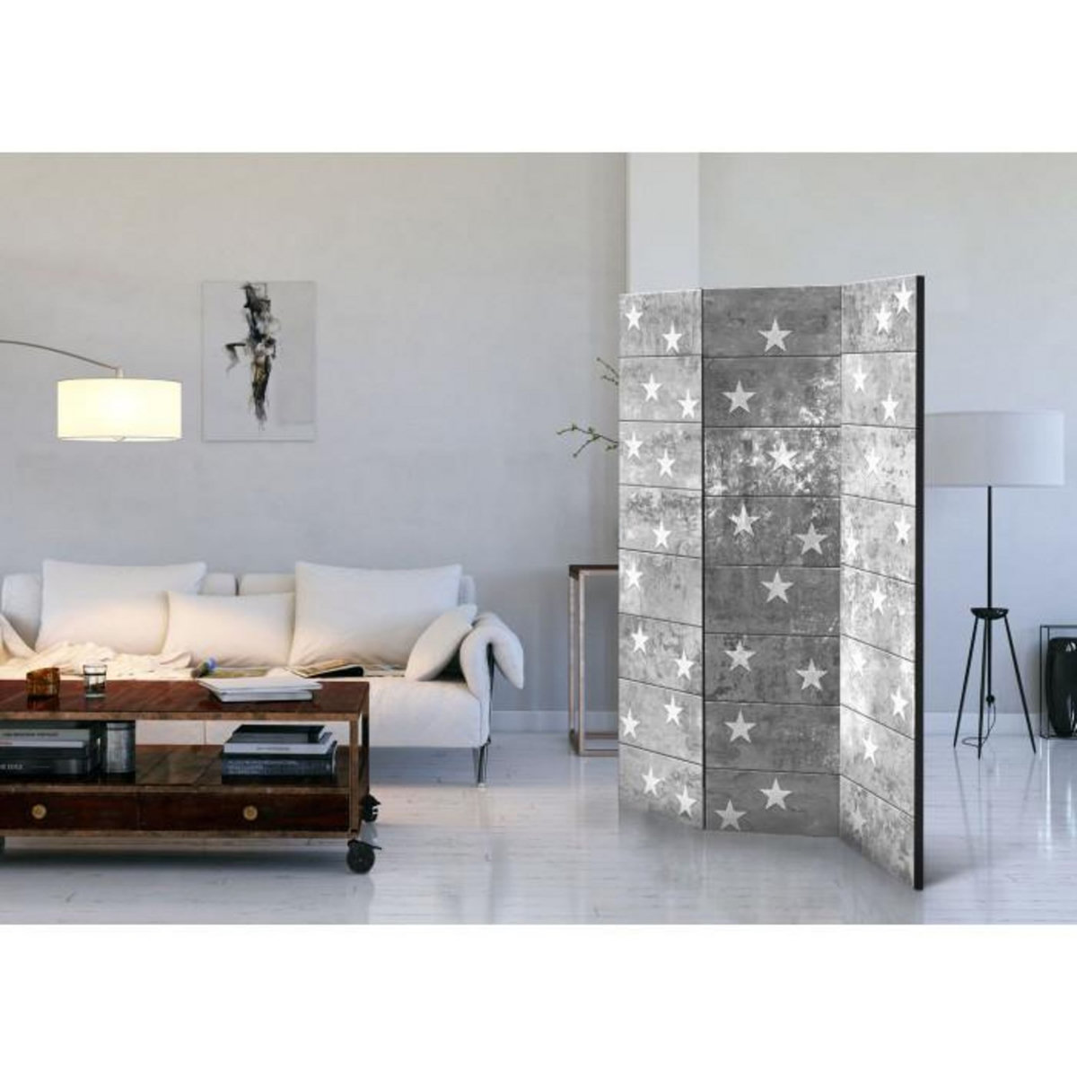 Paris Prix Paravent 3 Volets  Stars on Concrete  135x172cm