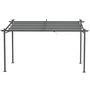 Voir la diapositive 4 : OUTSUNNY Pergola rétractable 3,97L x 2,95l x 2,3H m structure alu. métal époxy polyester gris