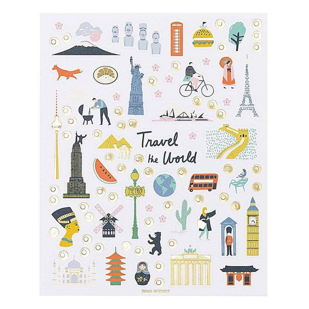 RICO DESIGN 260 autocollants Monuments du Monde