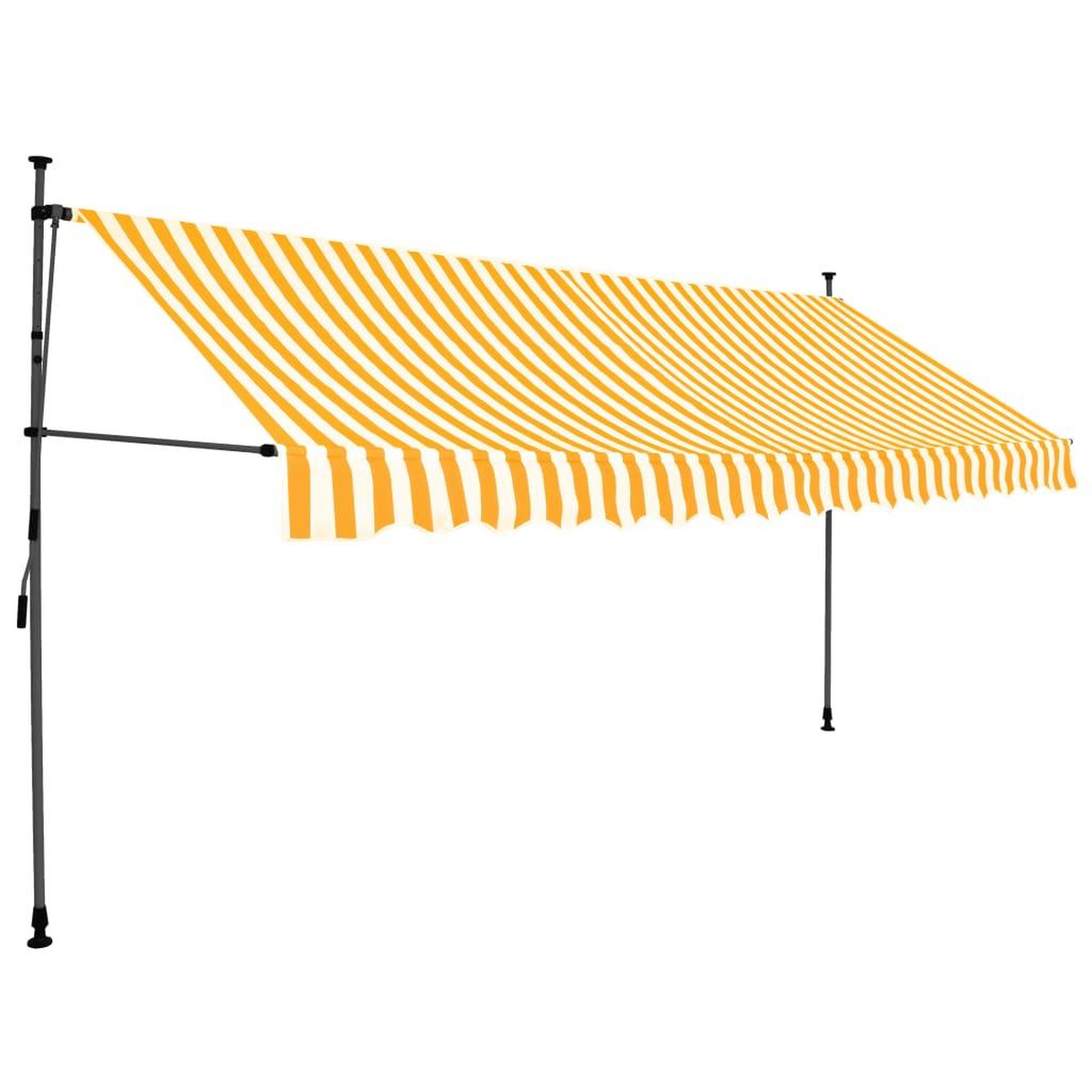 Voir la diapositive 2 : VIDAXL Auvent manuel retractable avec LED 350 cm Blanc et orange