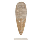 Paris Prix Statuette Déco  Masque sur Pied  64cm Blanc & Beige