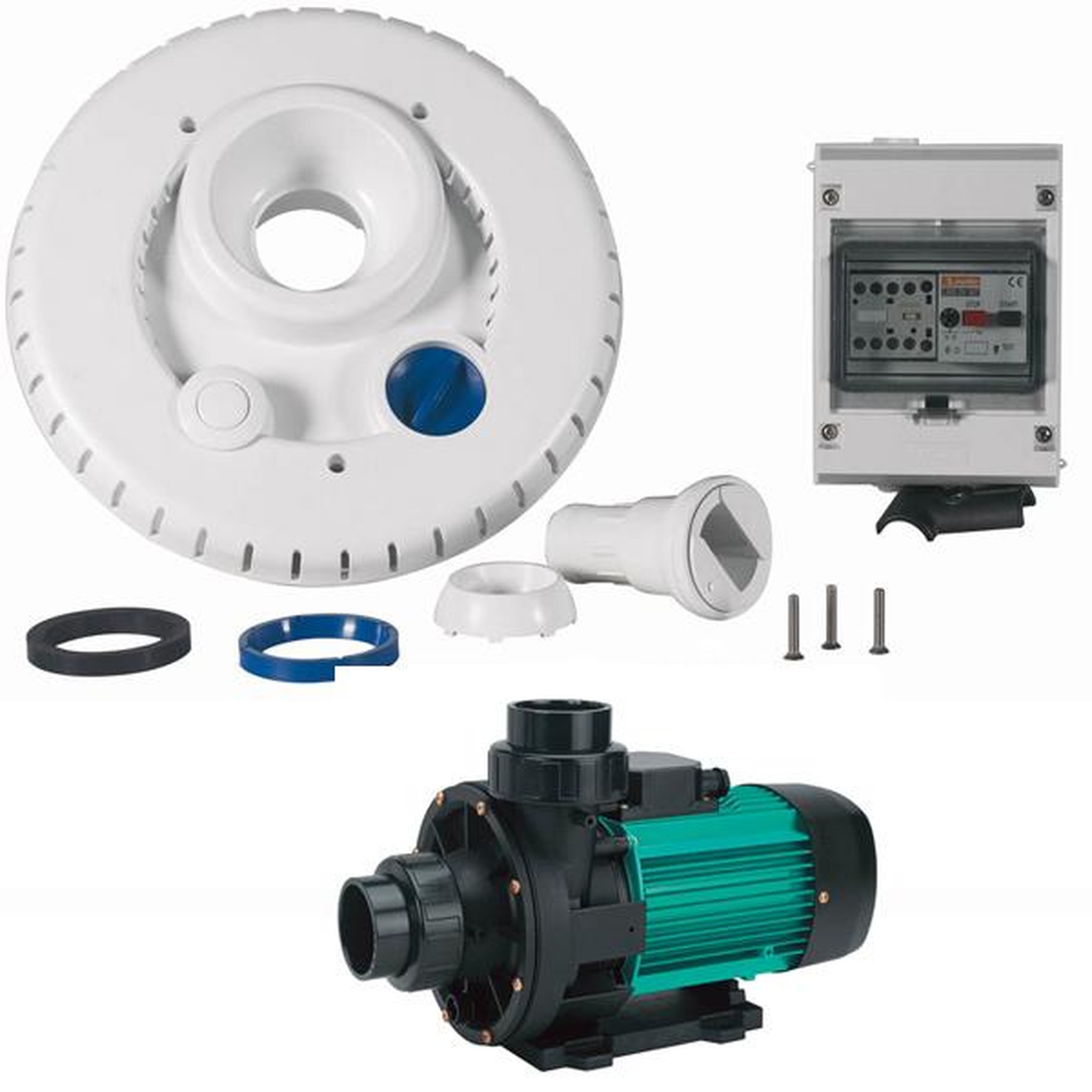 Espa Kit pompe 44m3/h + facade + coffret électrique pour nage à contre courant - NCR2 WIPER3 300 TRIPHASé
