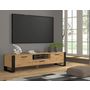 Voir la diapositive 3 : BEST MOBILIER Donnely - meuble tv - effet bois et noir - 200 cm