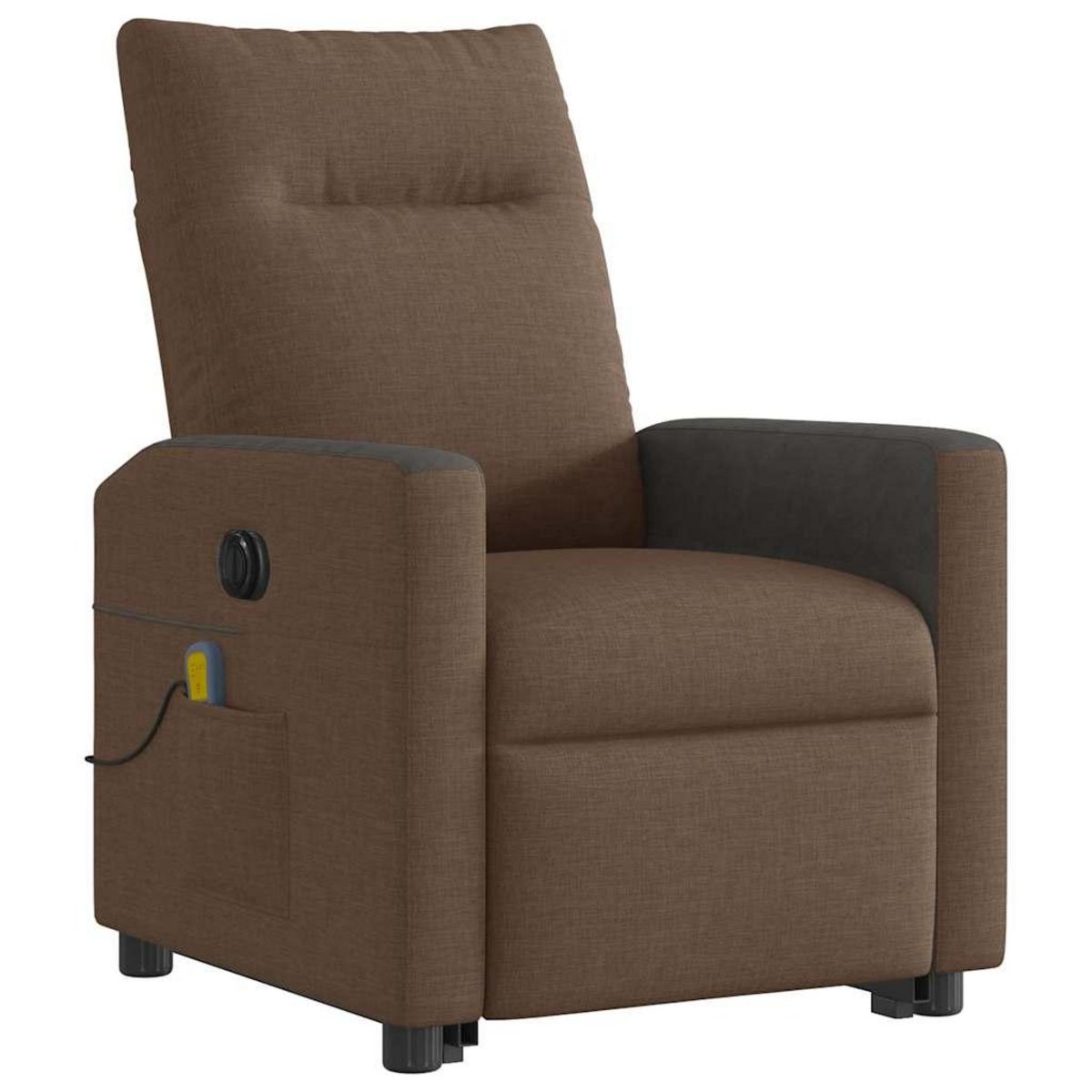 VIDAXL Fauteuil inclinable de massage electrique Marron Tissu