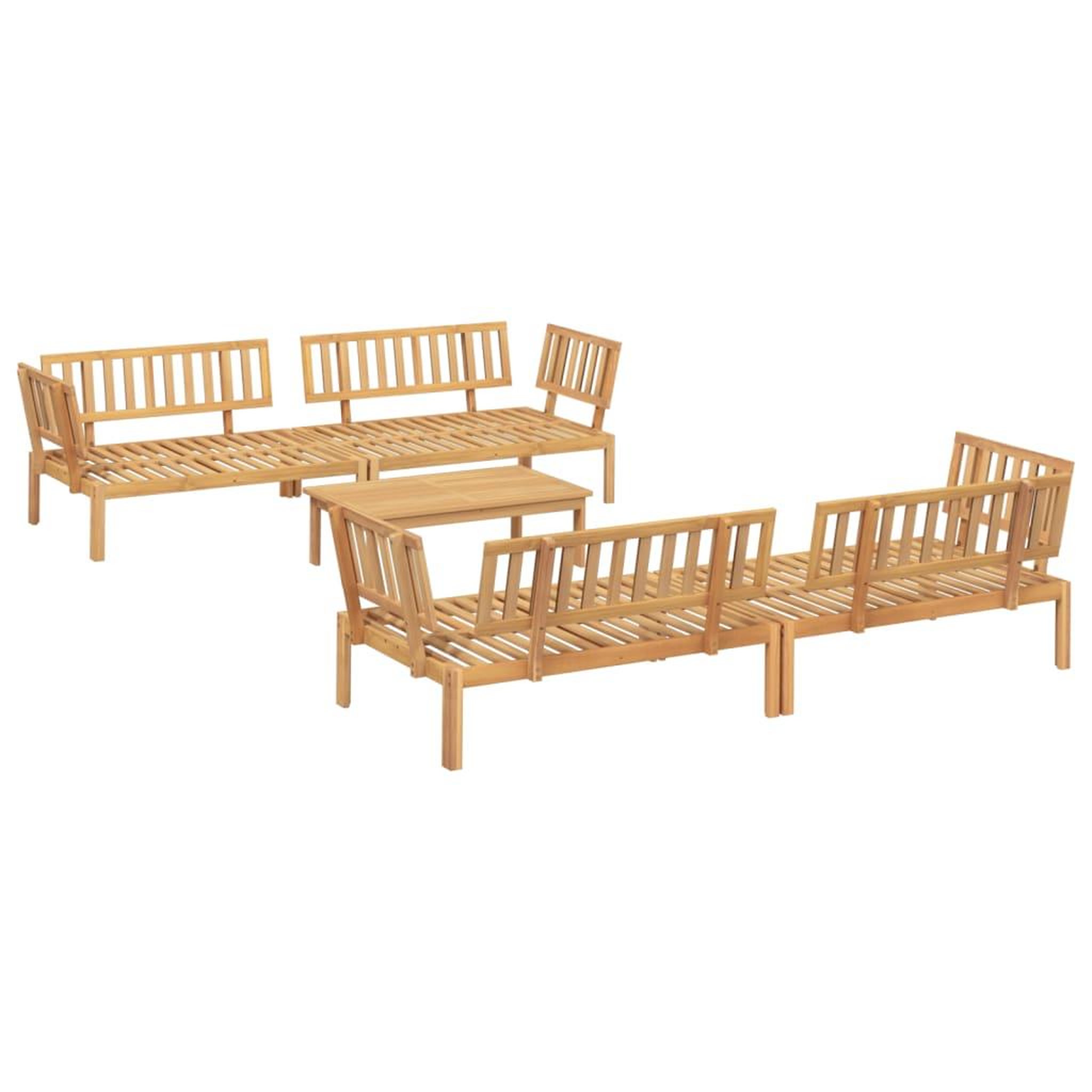 Voir la diapositive 2 : VIDAXL Salon palette de jardin 5 pcs bois d'acacia massif