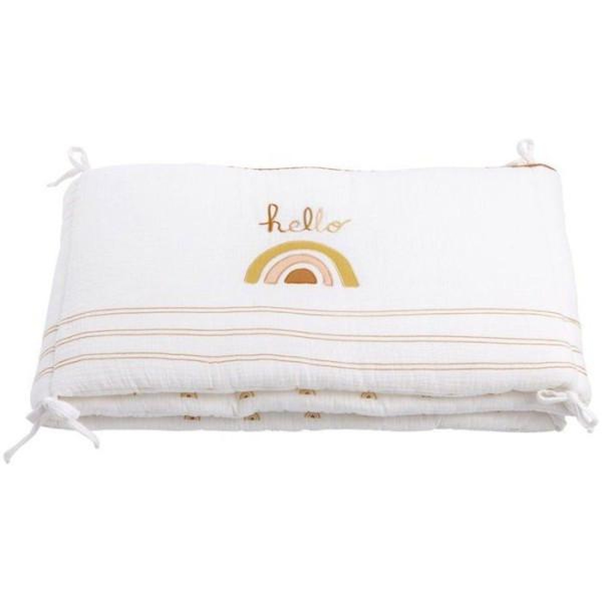 SAUTHON Tour de lit adaptable - SAUTHON - SUNLIGHT - 100 % Coton - Écru motif arc-en-ciel