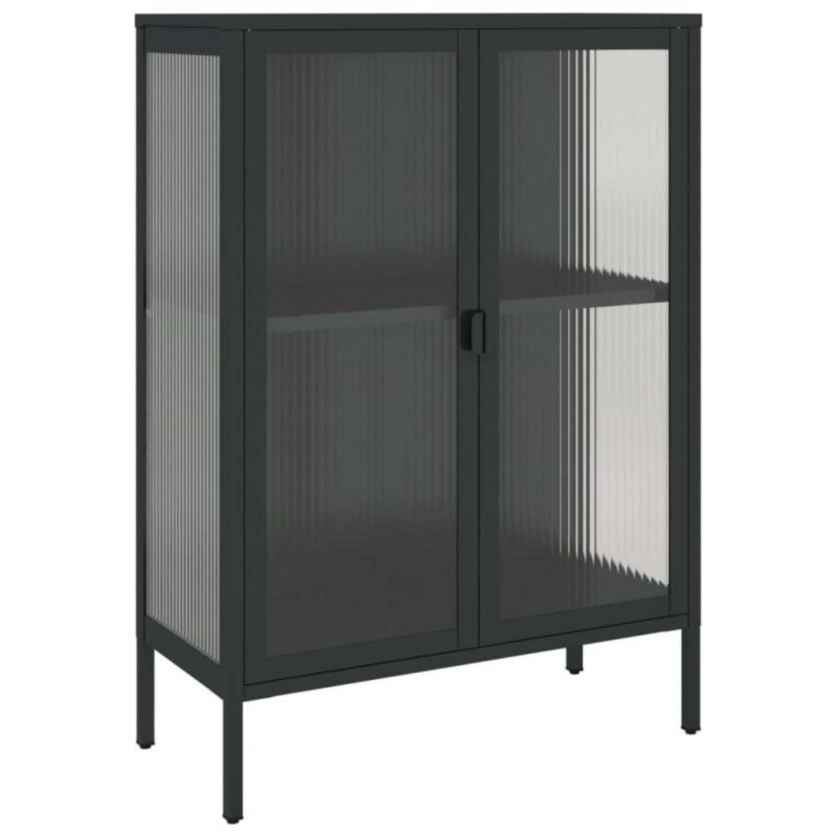 VIDAXL Buffet noir 75x35x105 cm verre et acier