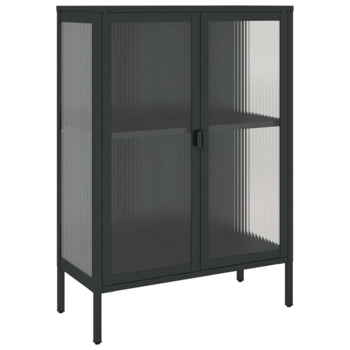 VIDAXL Buffet noir 75x35x105 cm verre et acier