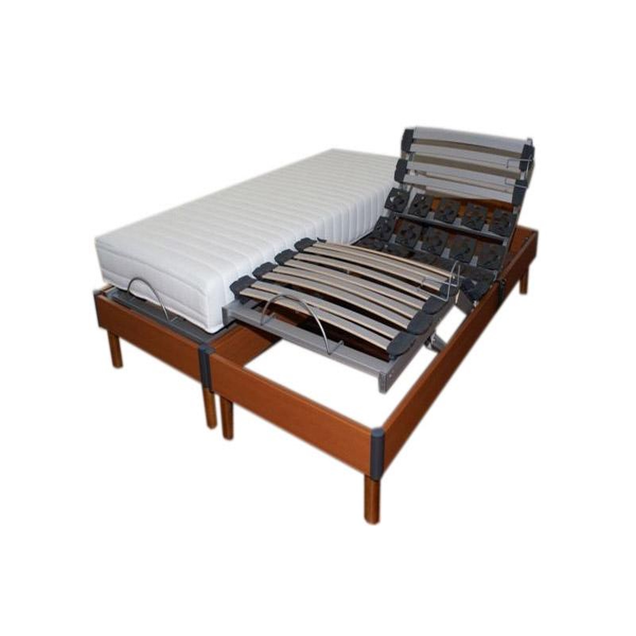 IDLITERIE Ensemble relaxation ressorts + sommier latte & Plot au niveau lombaire 2x80x200