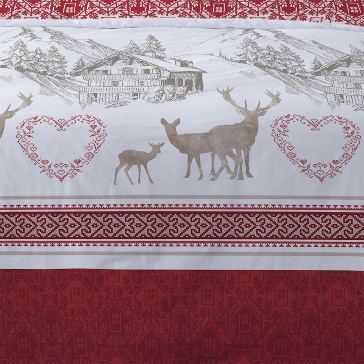 Dourev Housse de couette 240x220 Olaf + 2 taies coton flanelle