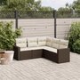 Voir la diapositive 1 : VIDAXL Salon de jardin avec coussins 5 pcs marron resine tressee