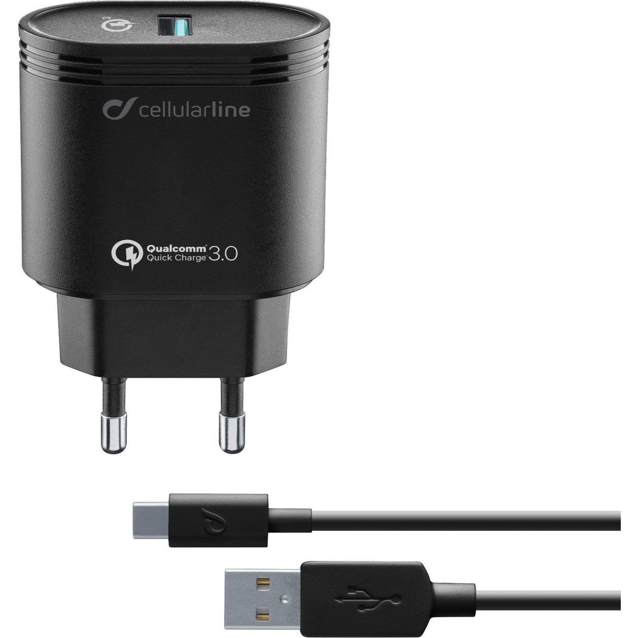 Voir la diapositive 2 : CELLULAR LINE Cellularline usb charger kit 18w - usb-c - huawei, xiaomi, wiko, asus and other smartphone