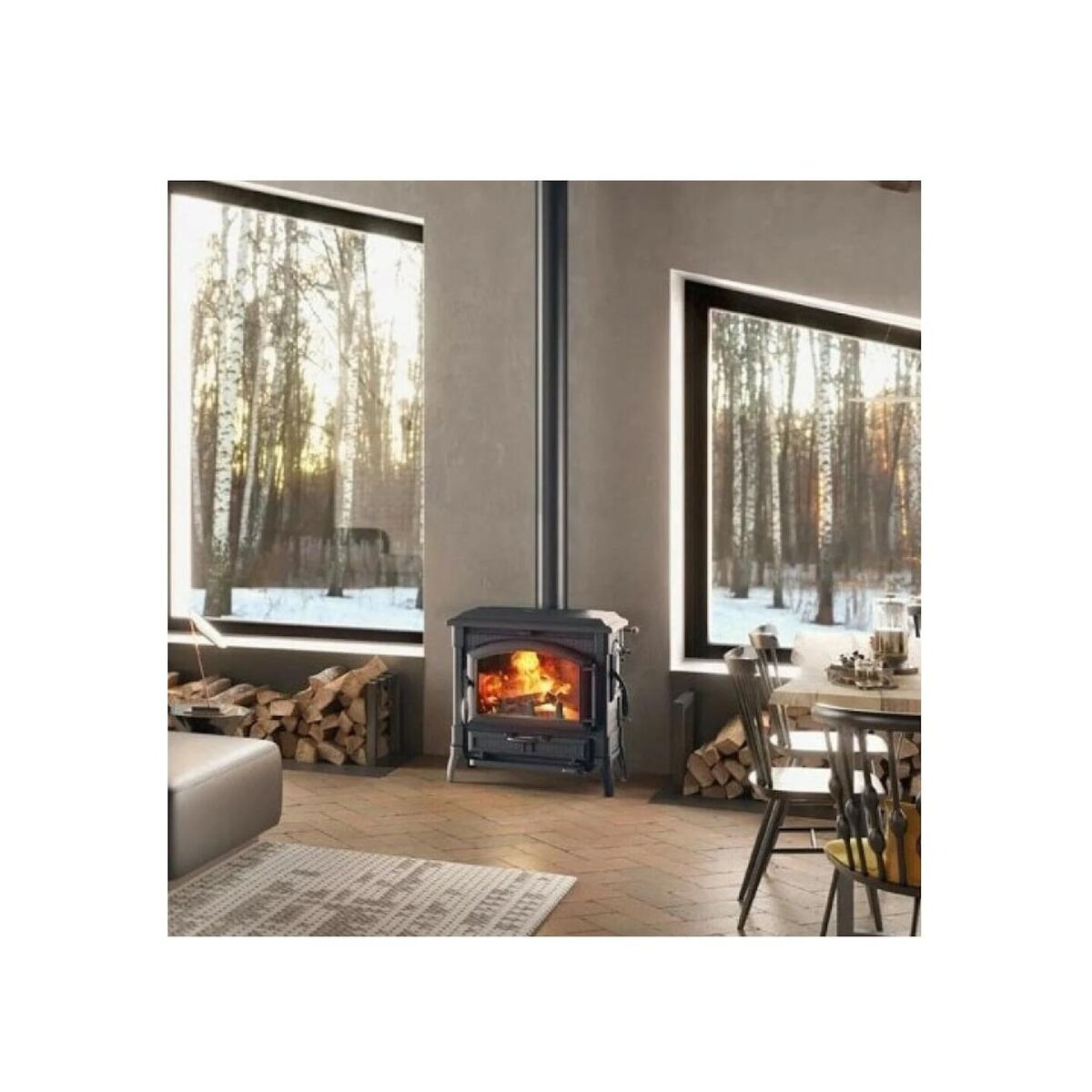 NORDICA EXTRAFLAME Poêle à bois 11.9kw noir - ISOTTA16