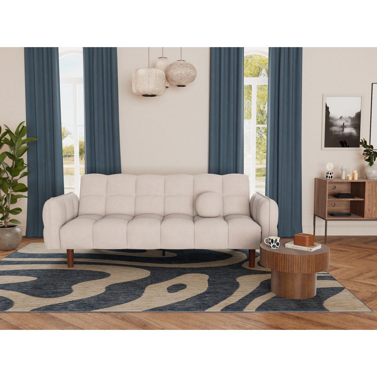 BEST MOBILIER Adam - canapé convertible clic-clac 2 places en tissu texturé