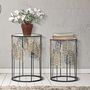 Voir la diapositive 6 : Paris Prix Lot de 2 Tables d'Appoint  Coppia  55cm Noir & Or