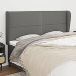 VIDAXL Tete de lit avec oreilles Gris fonce 183x23x118/128 cm Tissu