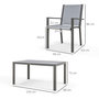 Voir la diapositive 3 : OUTSUNNY Ensemble salon de jardin repas - ensemble repas extérieur - 6 chaises empilables grande table effet bois - acier textilène gris