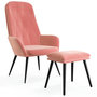 Voir la diapositive 2 : VIDAXL Chaise de relaxation avec repose-pied Rose Velours