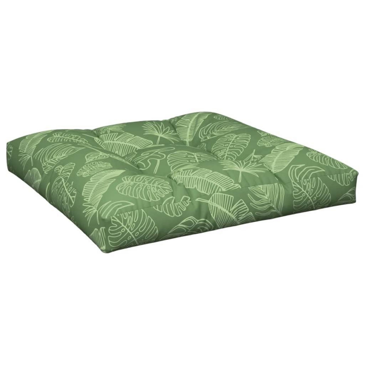 VIDAXL Coussins de palette lot de 2 motif de feuilles tissu