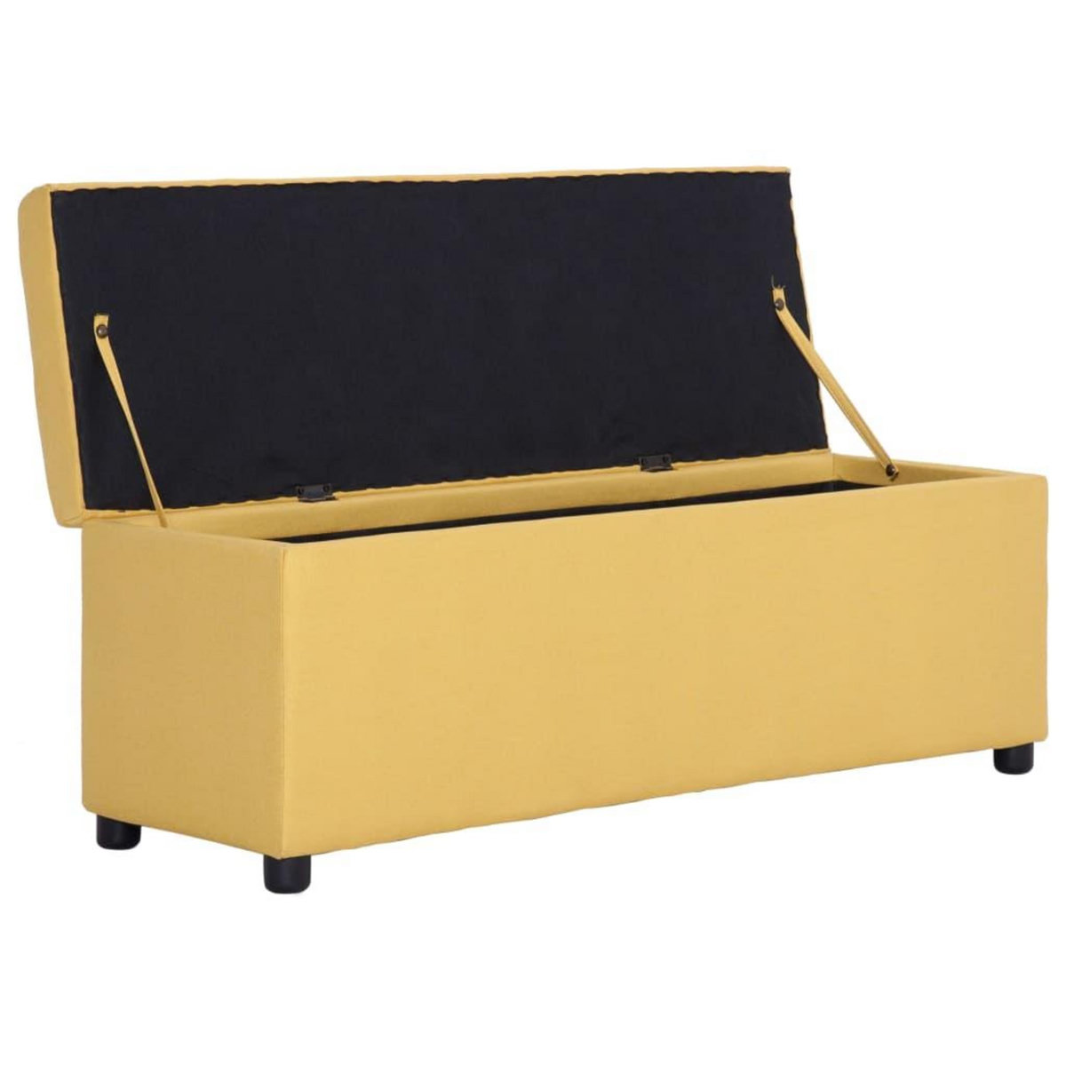 VIDAXL Banc avec compartiment de rangement 116 cm Jaune Polyester