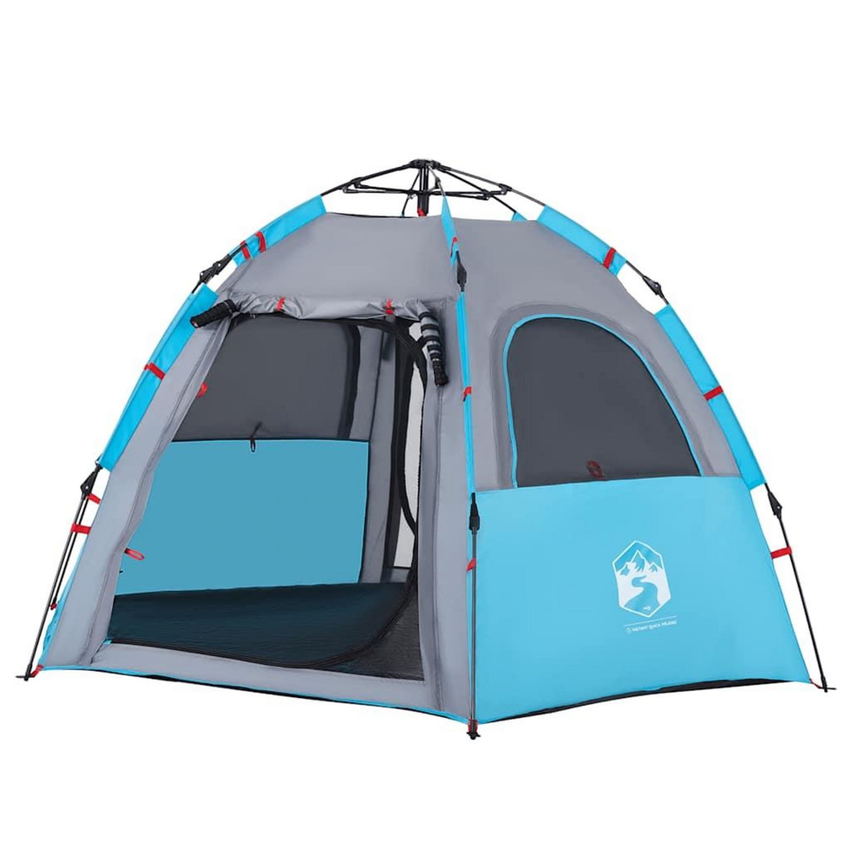 VIDAXL Tente de camping cabine 4 personnes bleu liberation rapide