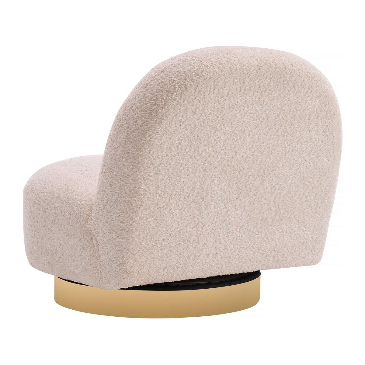 Habitat et Jardin fauteuil bouclette pivotant  Churchill  - 76 x 80 x 74 cm - Blanc