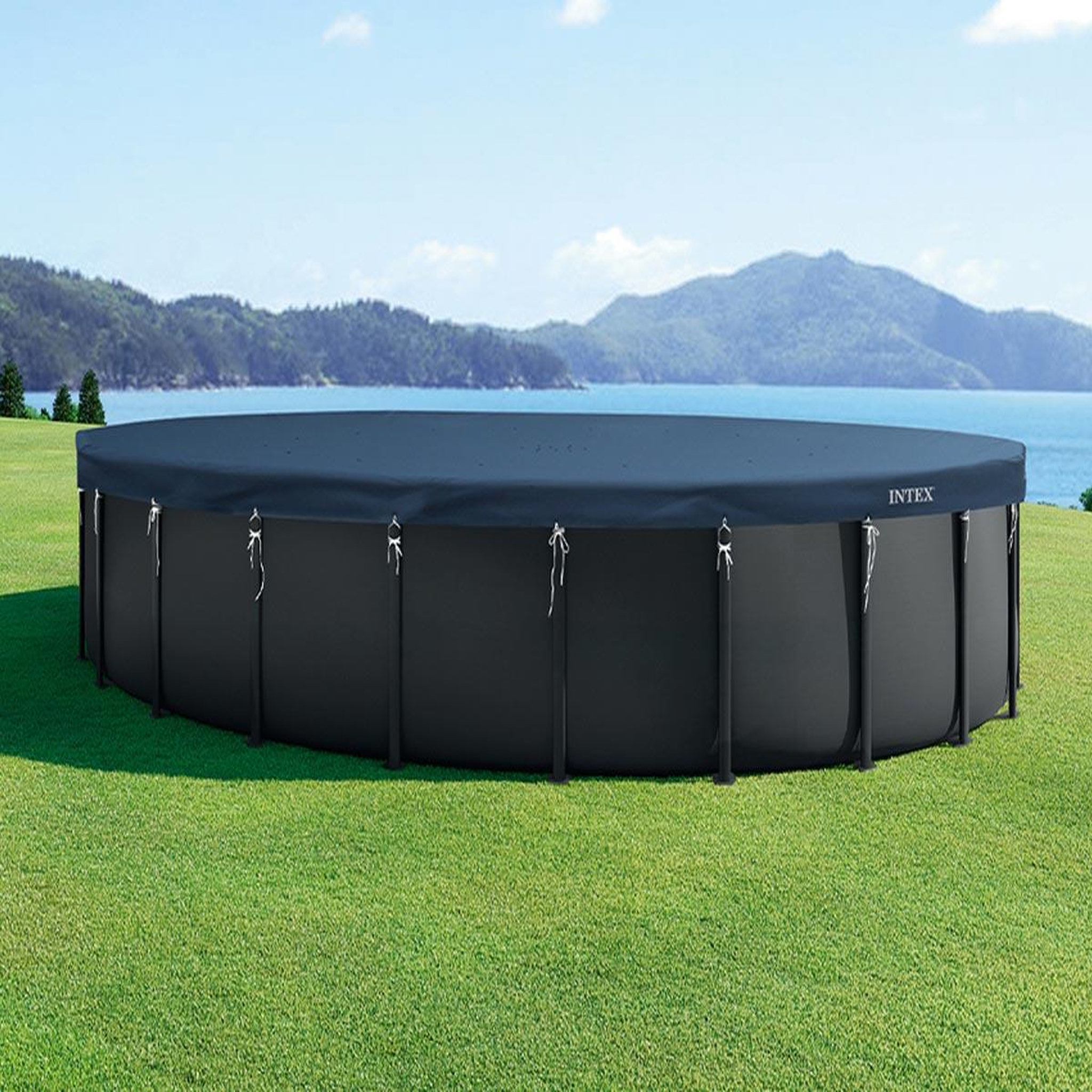 Voir la diapositive 2 : INTEX Bâche hiver pour piscine ronde Ø 7,32 m - Intex