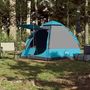 Voir la diapositive 3 : VIDAXL Tente de camping cabine 4 personnes bleu liberation rapide