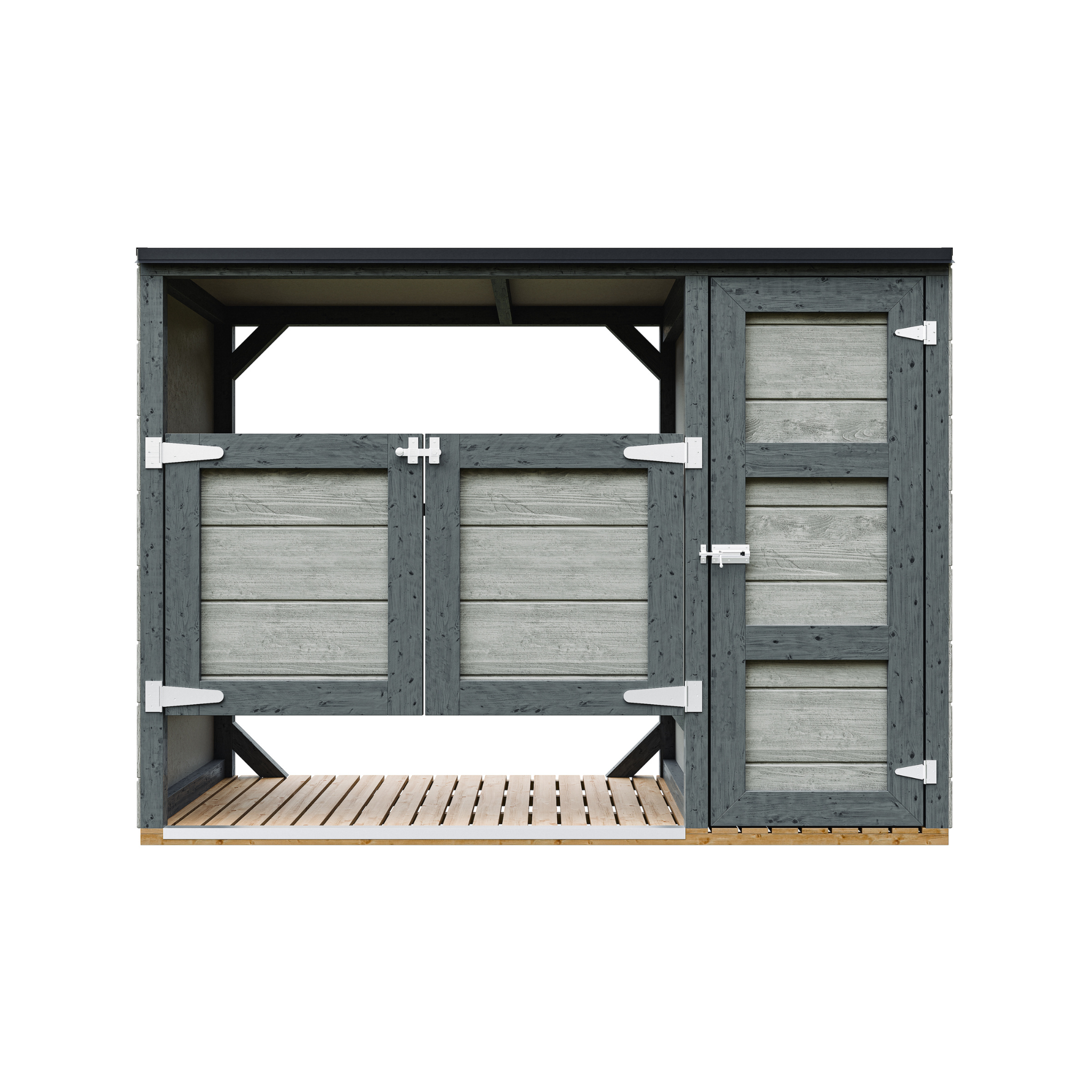 Voir la diapositive 1 : TIMBELA Abri de jardin pour poubelles, Cache poubelle extérieur 2x240L M981A
